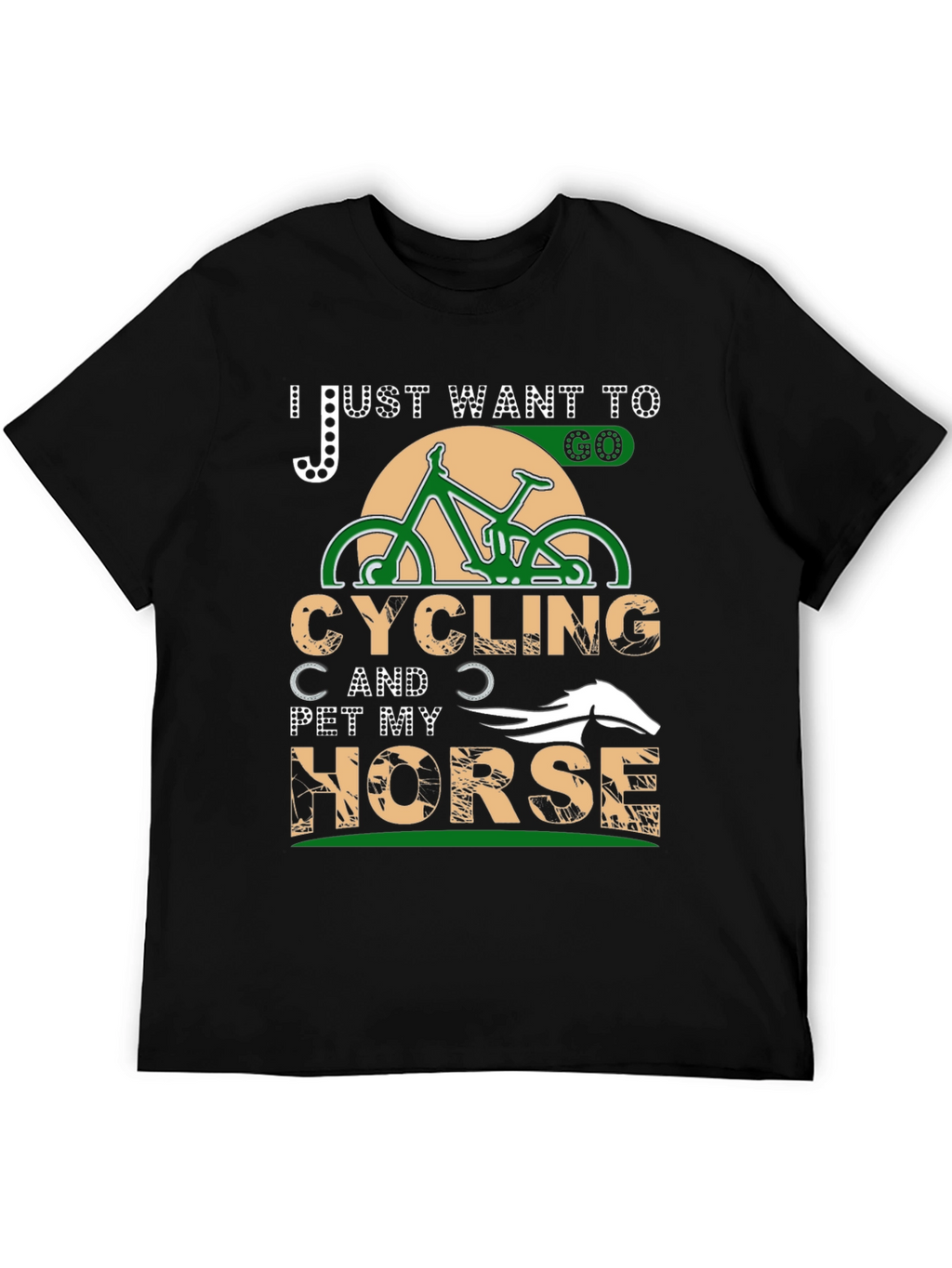 Cycling & Horse Petting T-Shirt - Hobby Tee
