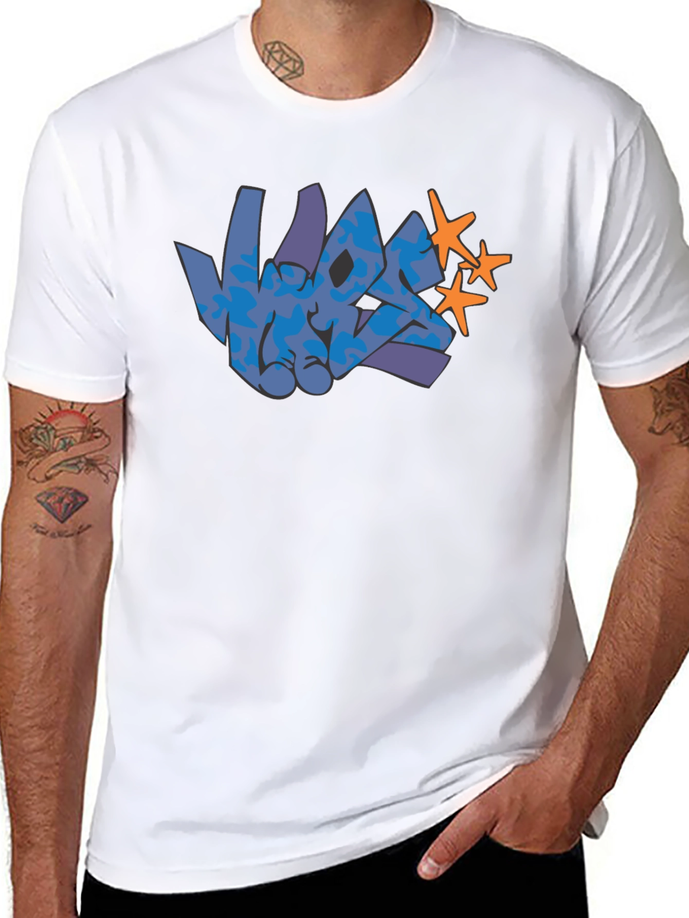 Graffiti Graphic Print Black T-Shirt