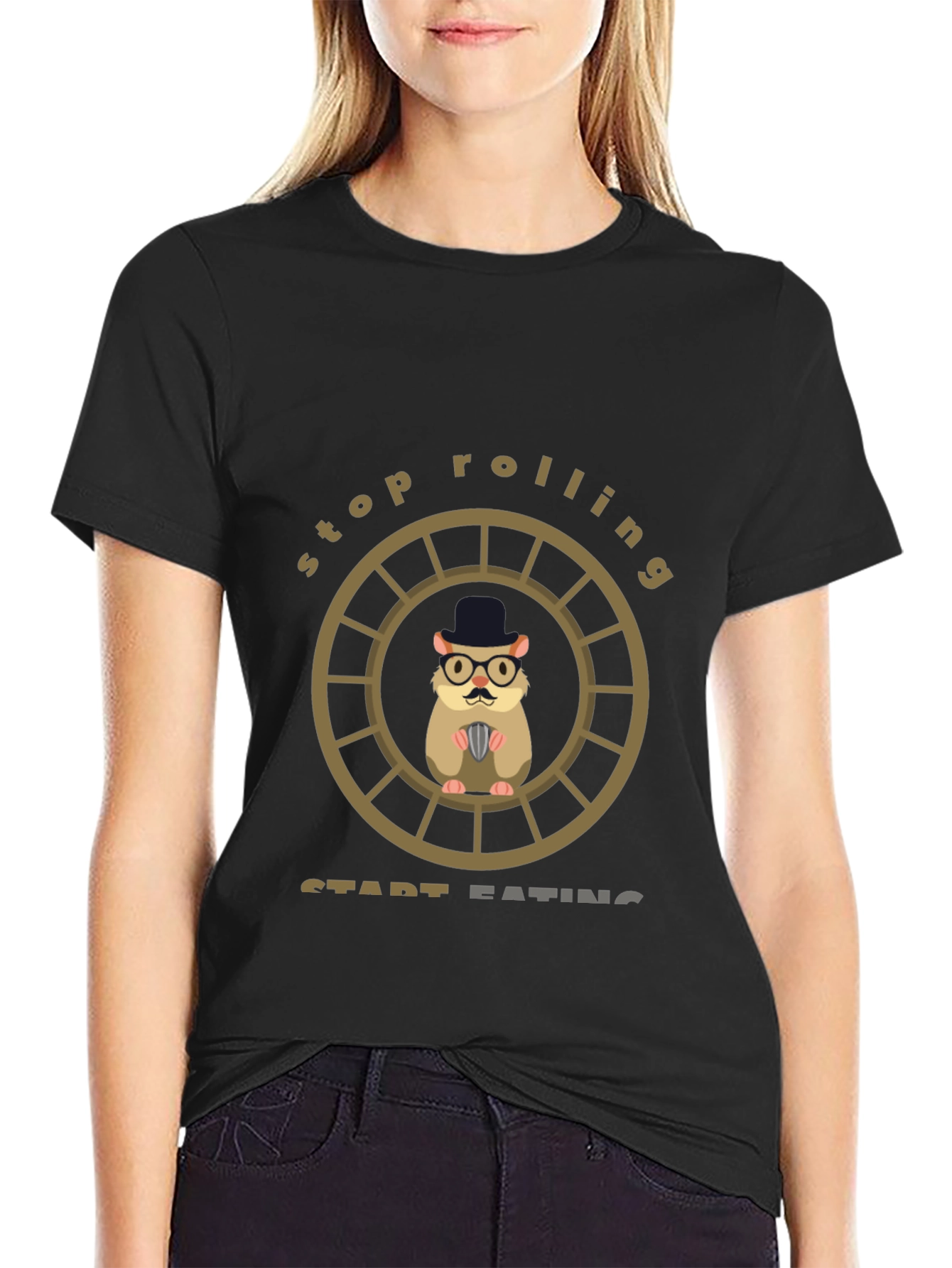Funny Hamster Stop Rolling Start Eating T-Shirt