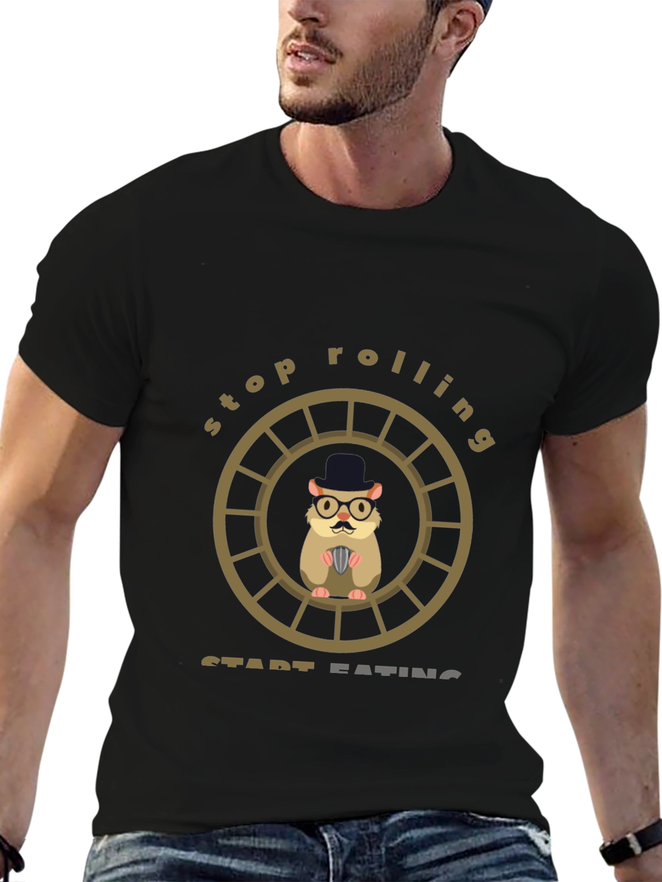 Funny Hamster Stop Rolling Start Eating T-Shirt