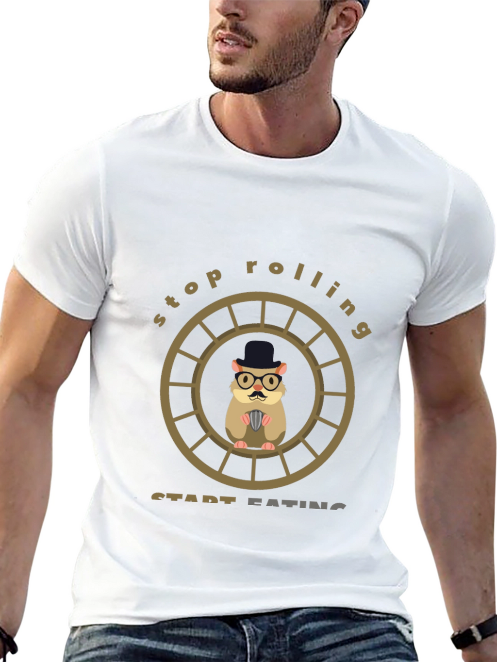 Funny Hamster Stop Rolling Start Eating T-Shirt