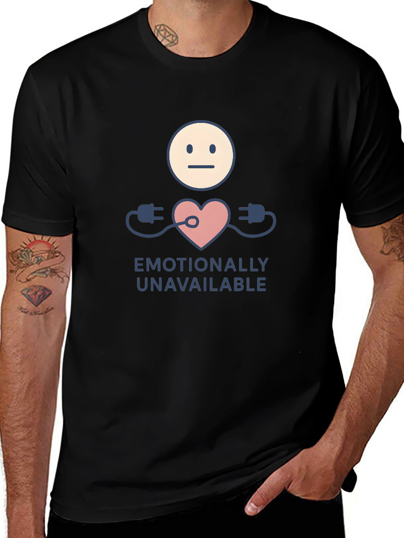 Emotionally Unavailable Graphic Tee - Black Unisex Shirt