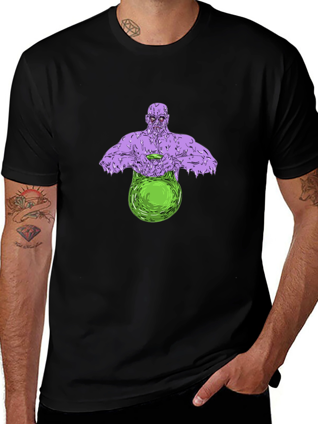 Zombie Lifting Kettlebell Graphic T-Shirt