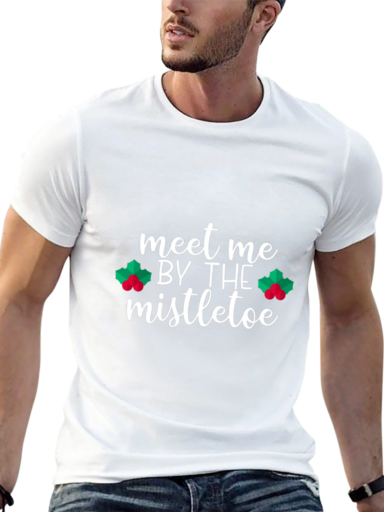 Meet Me By The Mistletoe Black T-Shirt
