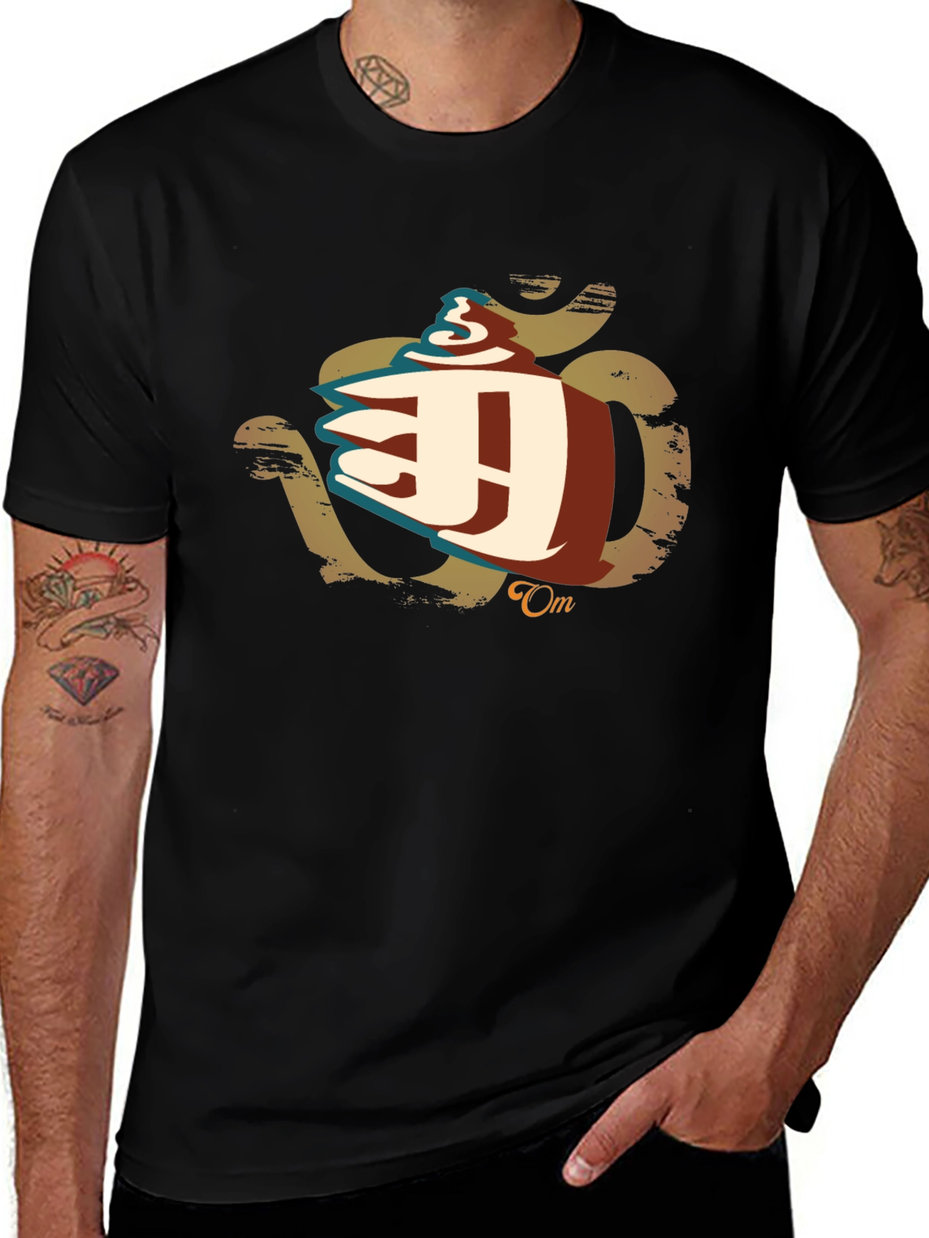 Om Symbol Graphic Black T-Shirt
