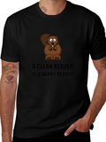 A Clean Beaver T-Shirt - Funny Cartoon Tee