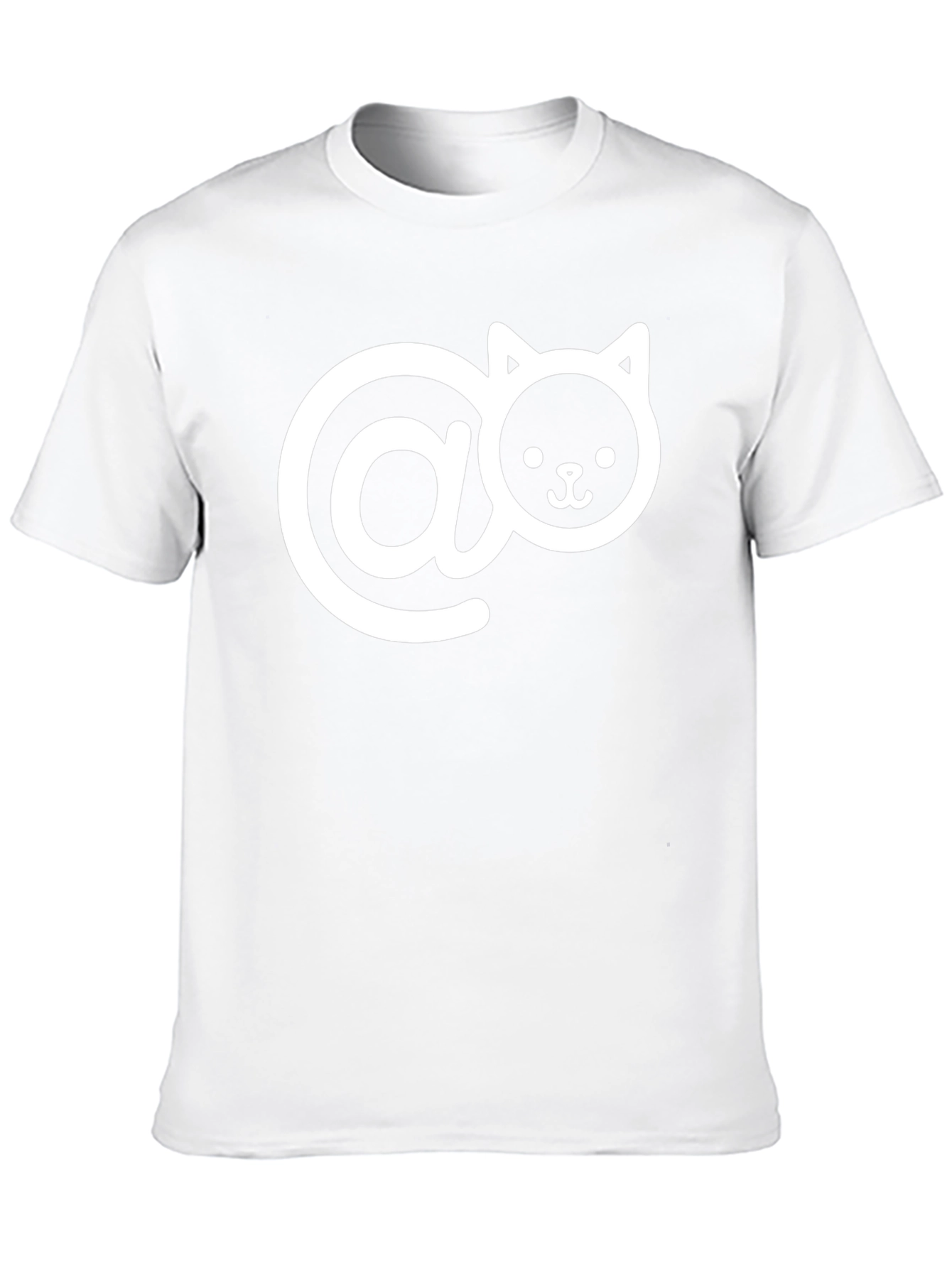 Cute Cat Email Symbol Black T-Shirt
