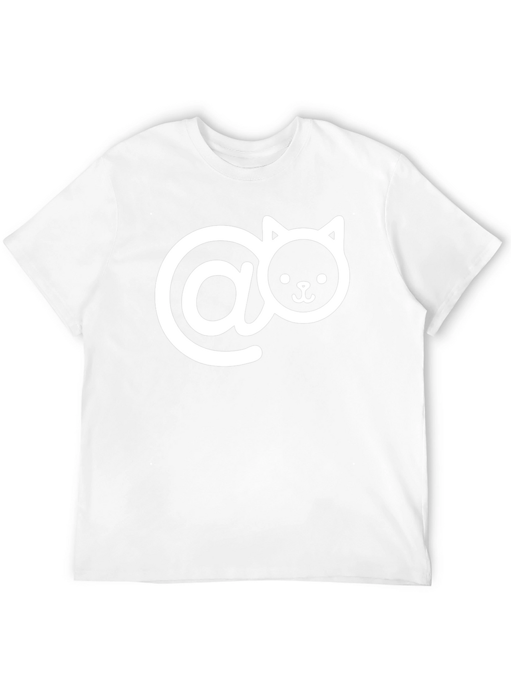 Cute Cat Email Symbol Black T-Shirt