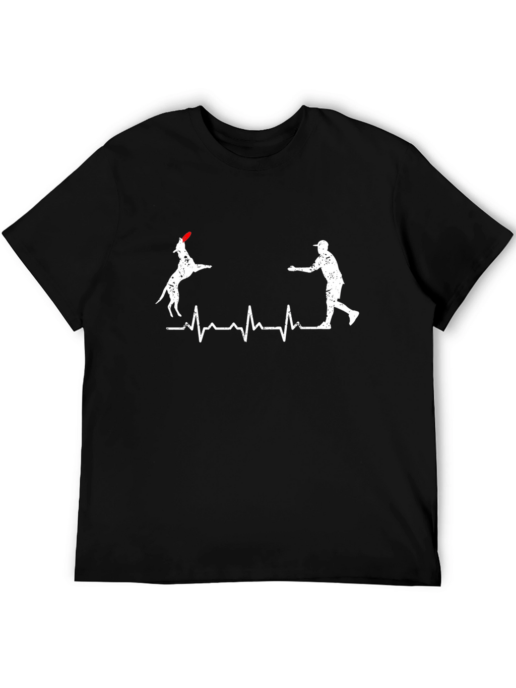 Dog Frisbee Heartbeat Graphic Tee
