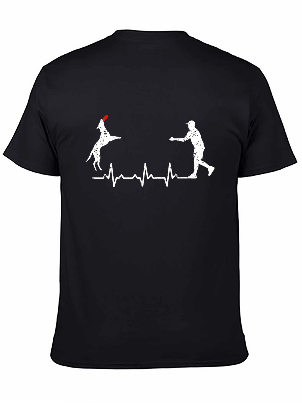 Dog Frisbee Heartbeat Graphic Tee