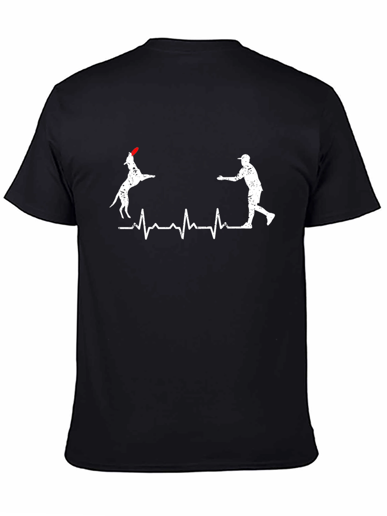 Dog Frisbee Heartbeat Graphic Tee
