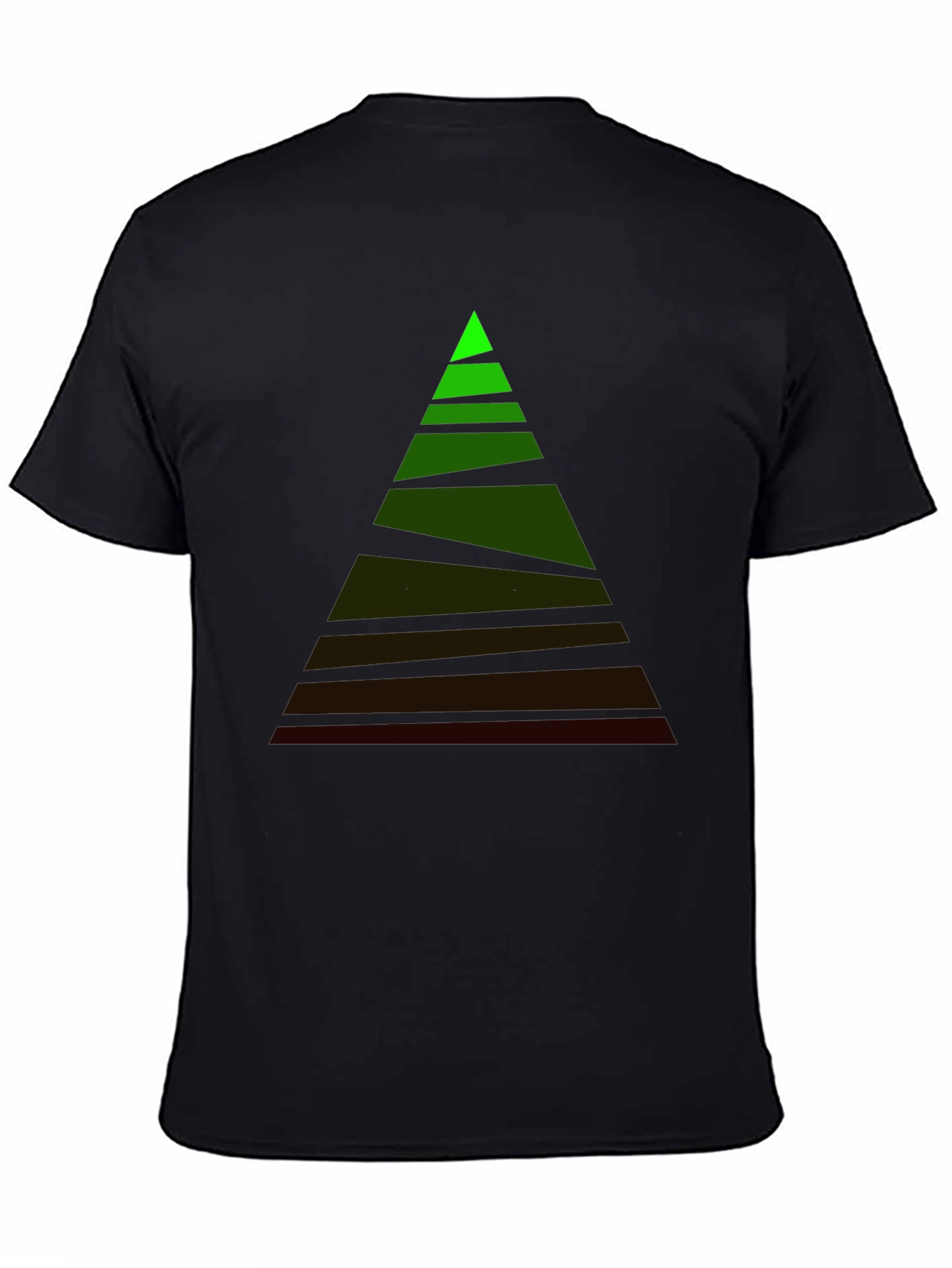 Mens Black Tee with Geometric Triangle Design