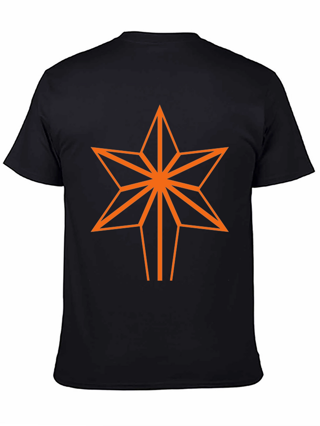Geometric Star Graphic Tee - Black