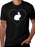 Rabbit Heart Graphic Tee - Mens Black T-Shirt