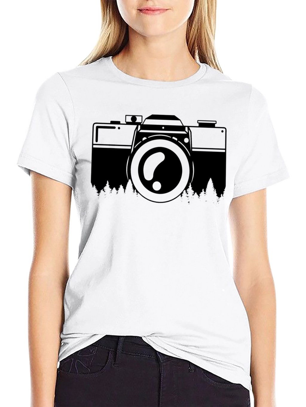 Camera & Nature Graphic T-Shirt