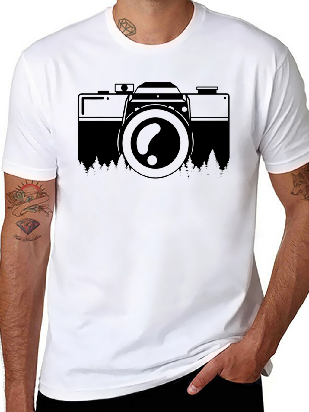 Camera & Nature Graphic T-Shirt