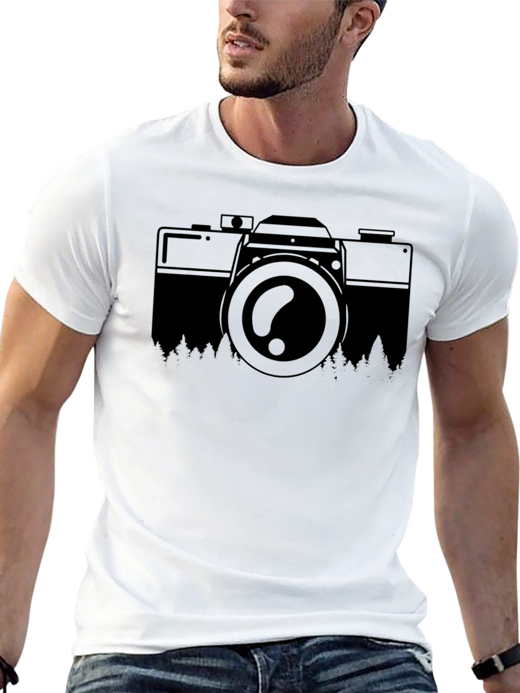 Camera & Nature Graphic T-Shirt
