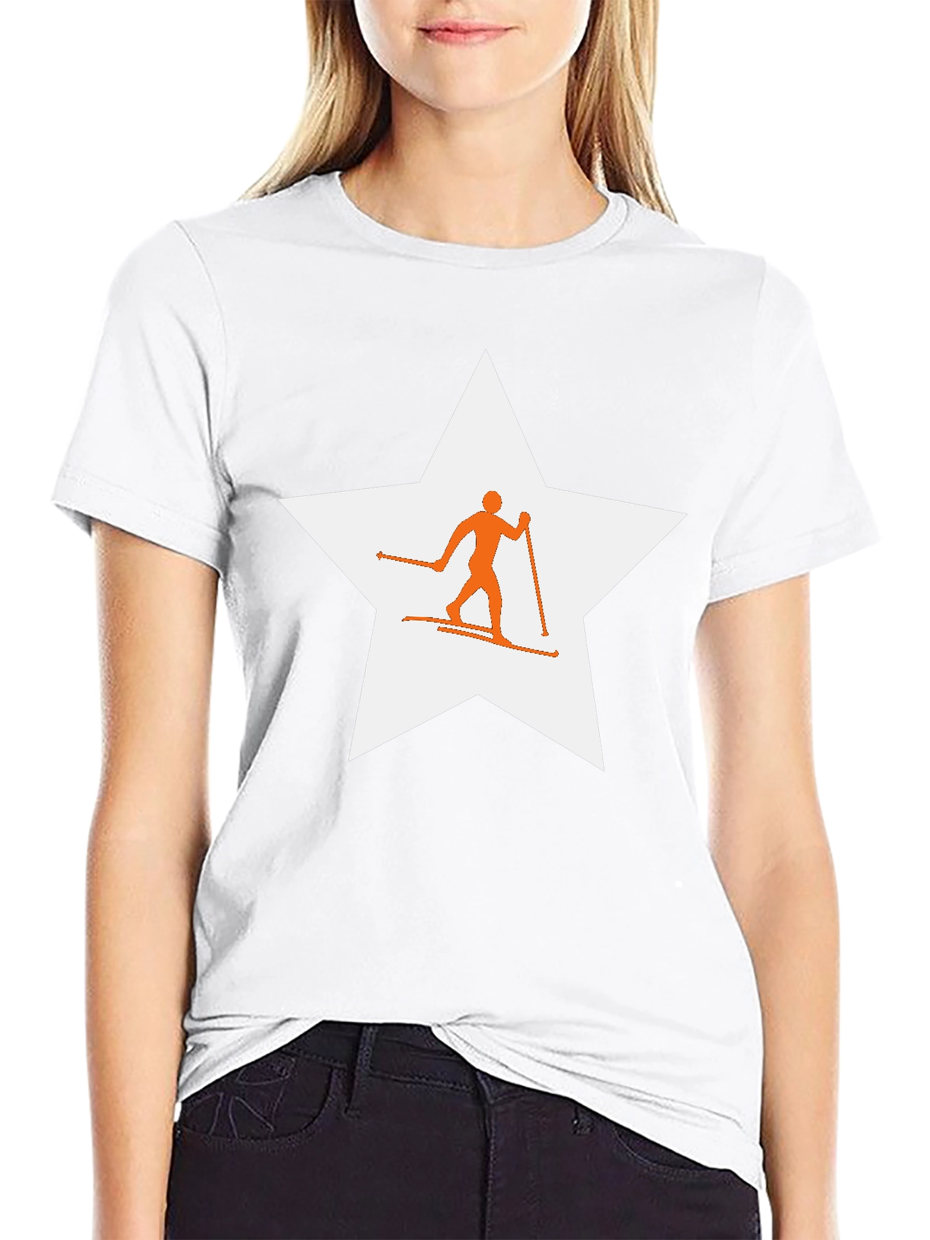 Ski Star Graphic Tee - Black Cotton Blend