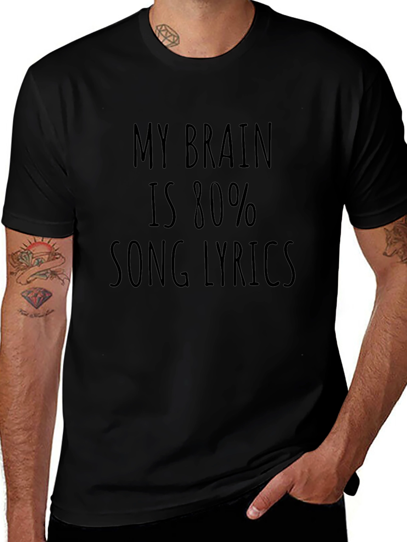 My Brain is 80% Song Lyrics T-Shirt