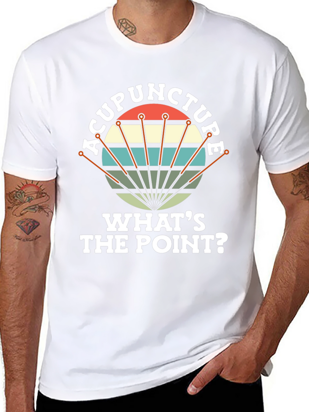 Acupuncture: Whats the Point? Mens Black T-Shirt