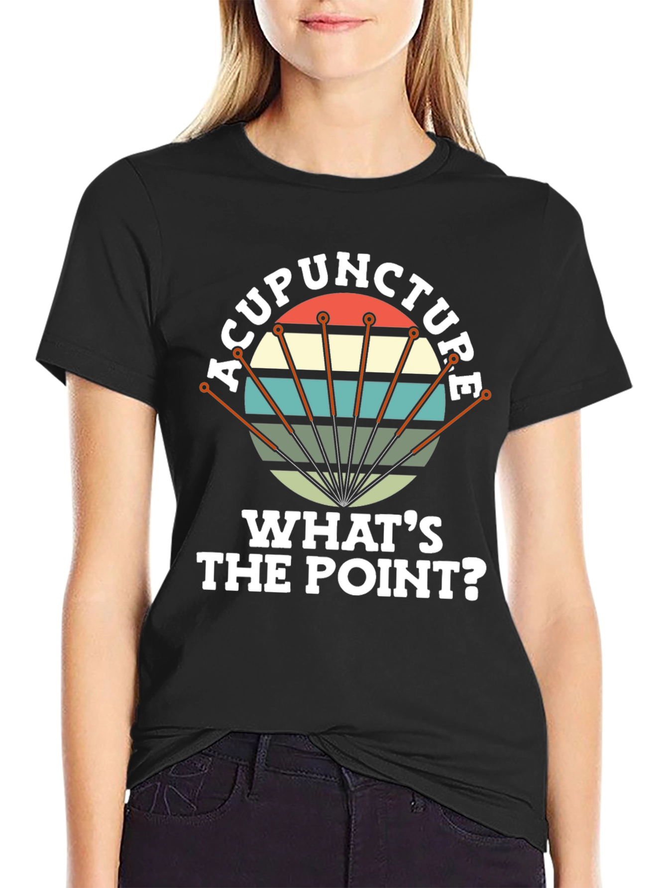 Acupuncture: Whats the Point? Mens Black T-Shirt