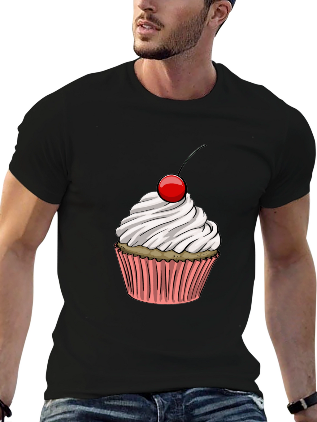 Cupcake Graphic Black T-Shirt