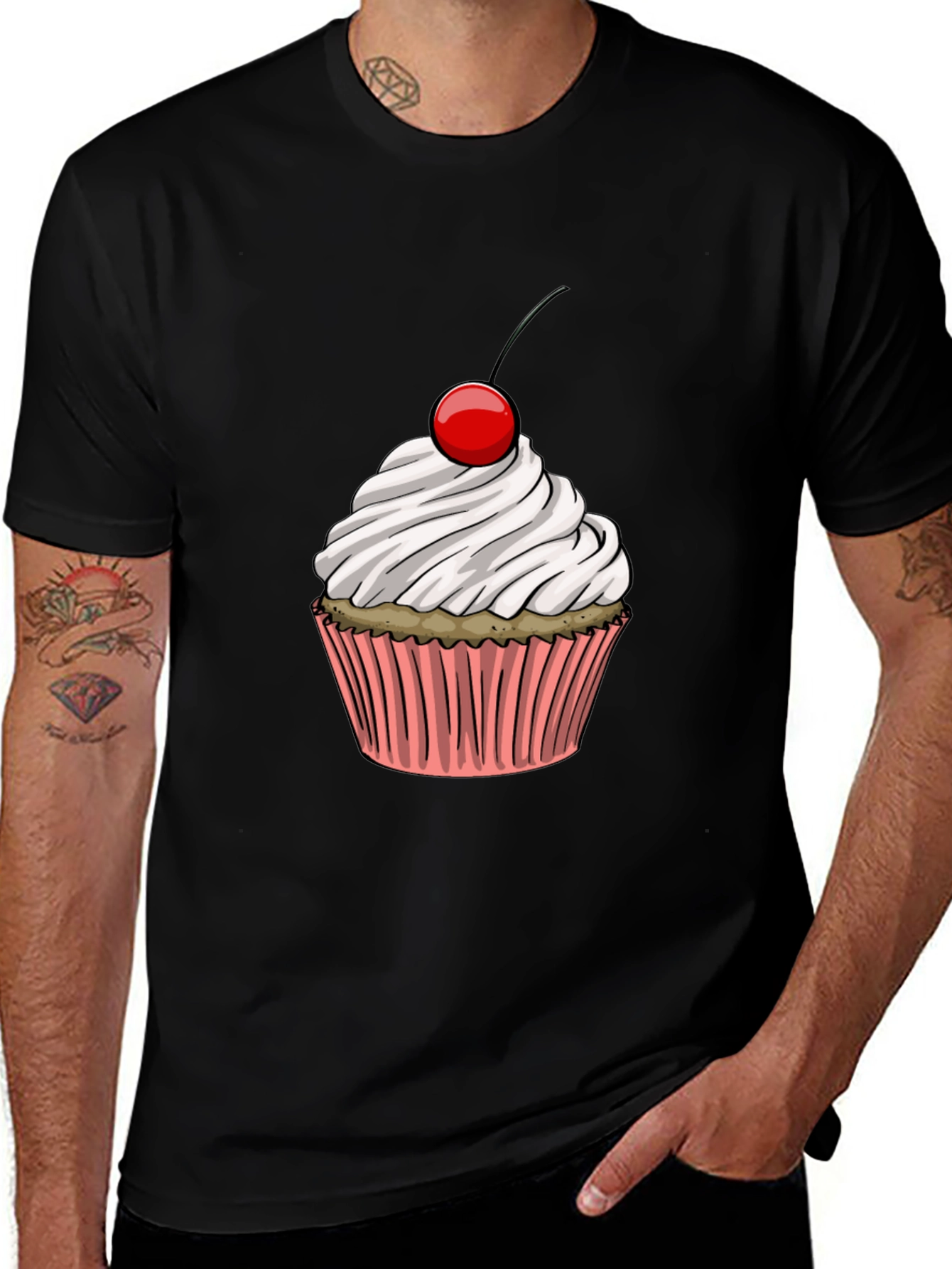 Cupcake Graphic Black T-Shirt