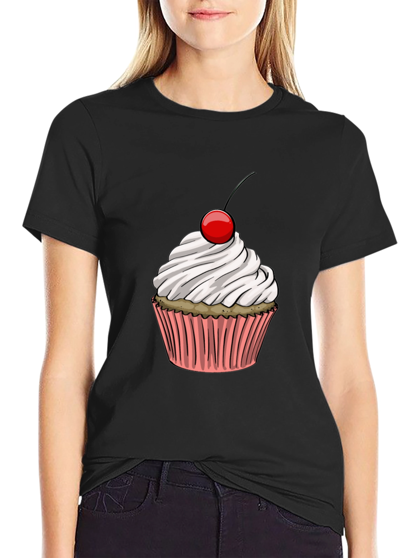 Cupcake Graphic Black T-Shirt