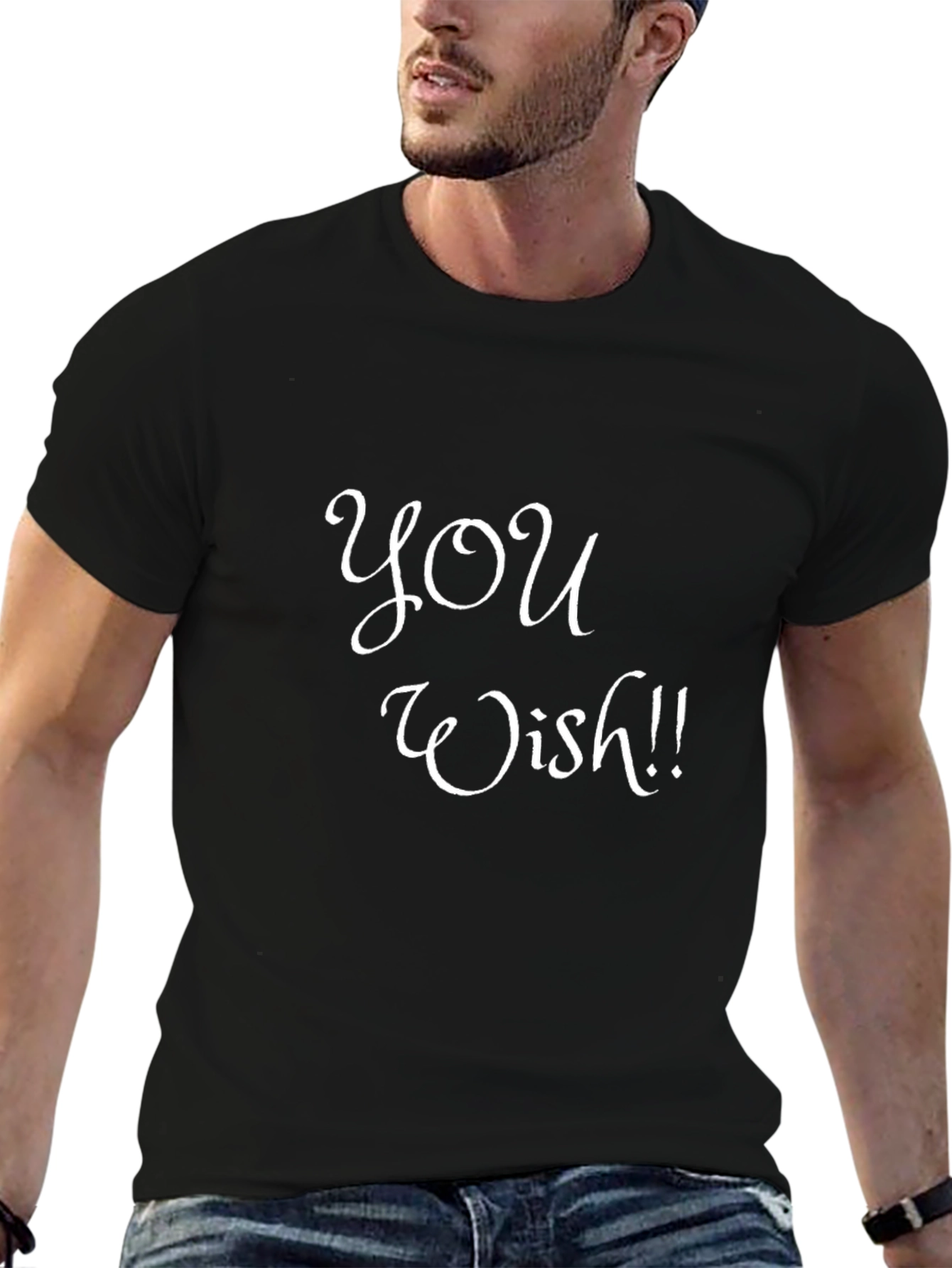 You Wish Graphic Tee - Mens Black Cotton T-Shirt