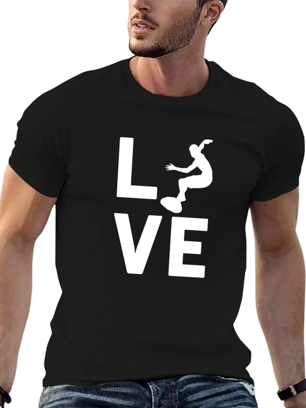 Skateboarding LOVE Graphic T-Shirt - Black Cotton Tee