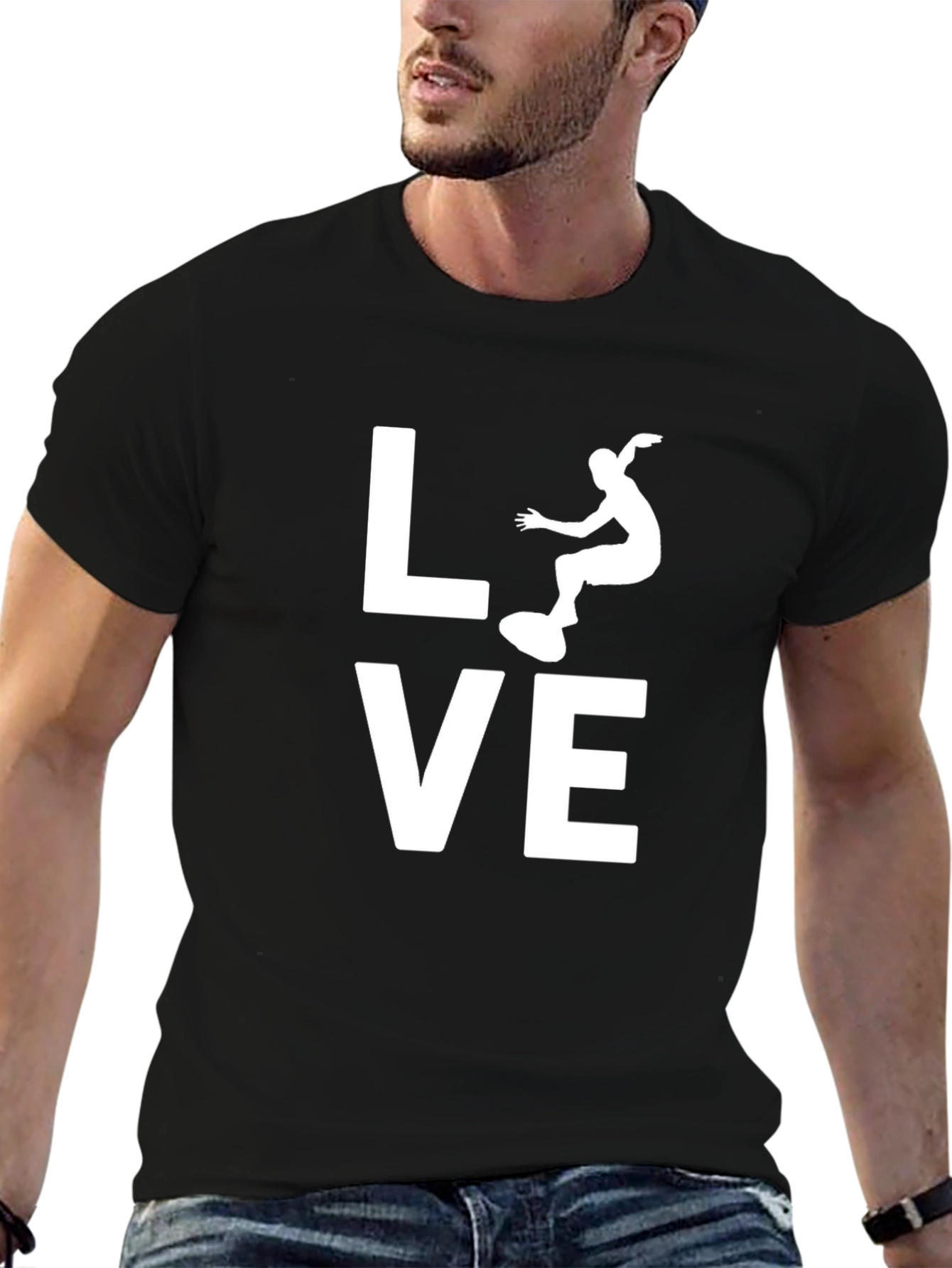 Skateboarding LOVE Graphic T-Shirt - Black Cotton Tee