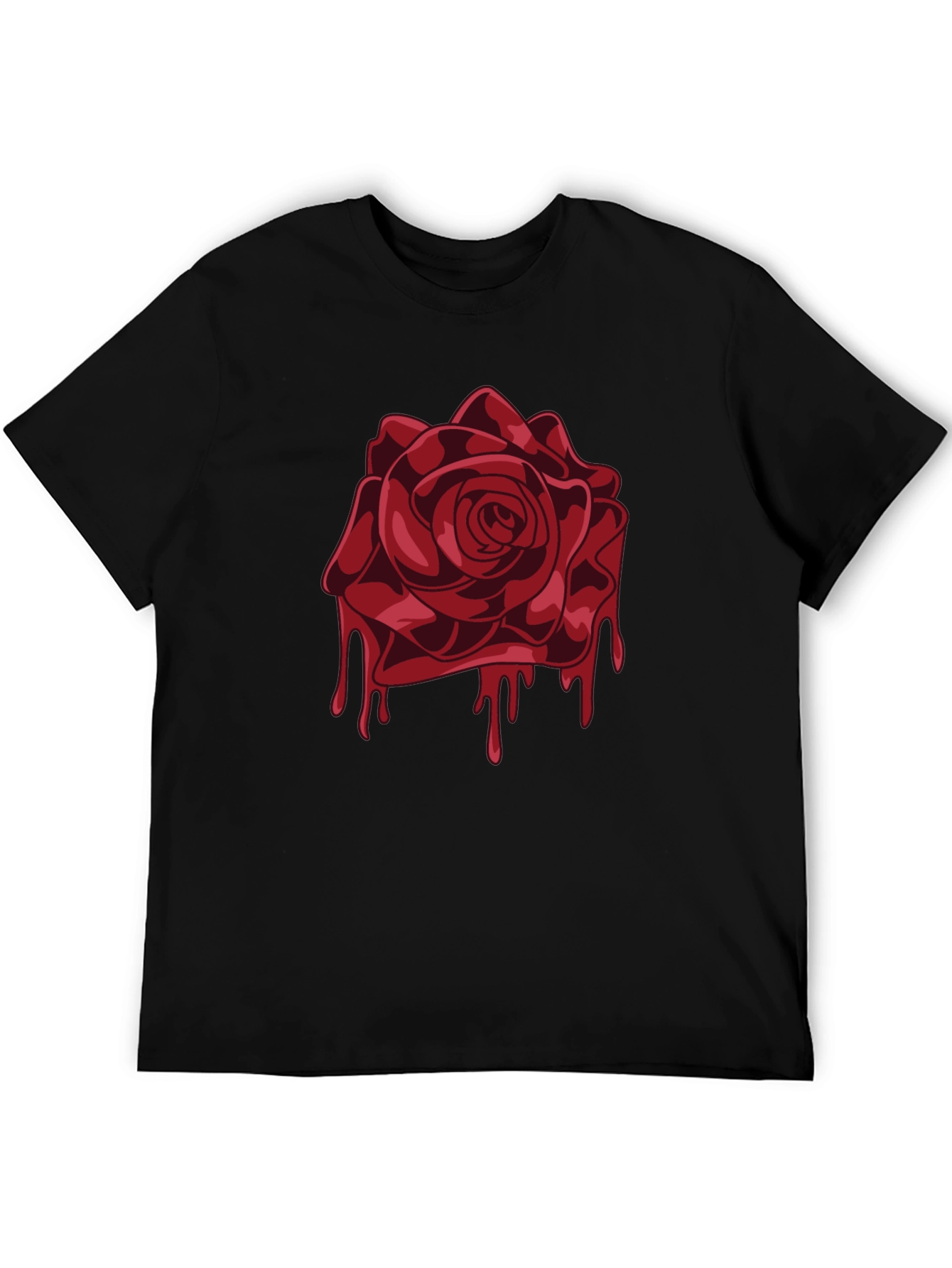 Bleeding Rose Graphic Tee - Mens Black T-Shirt