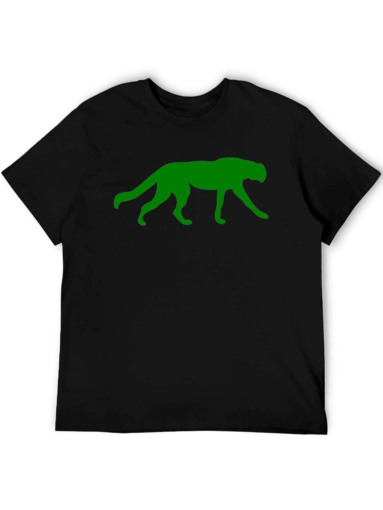 Green Panther Graphic Black T-Shirt