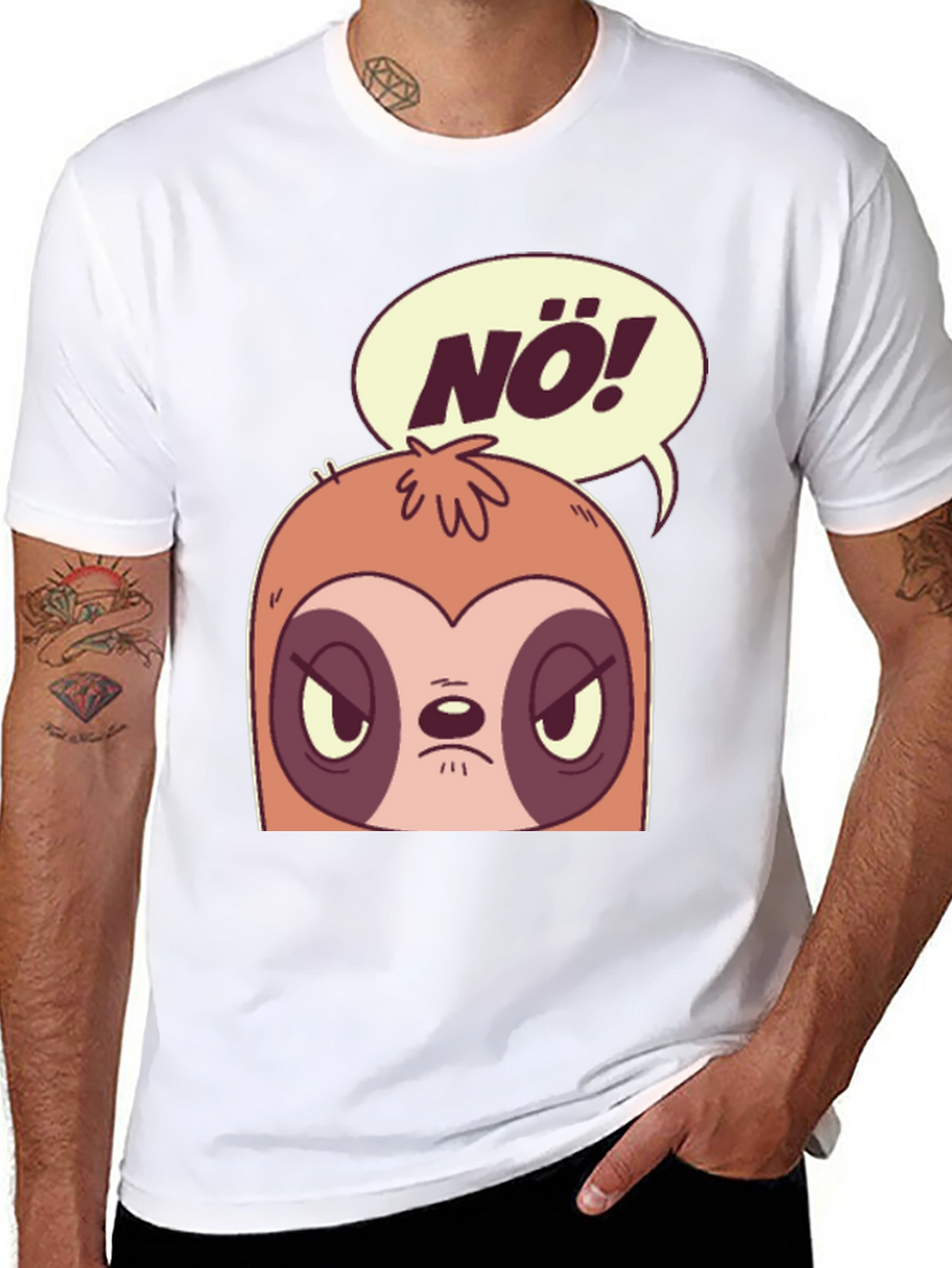 Nö Sloth Graphic Tee - Funny Novelty T-Shirt