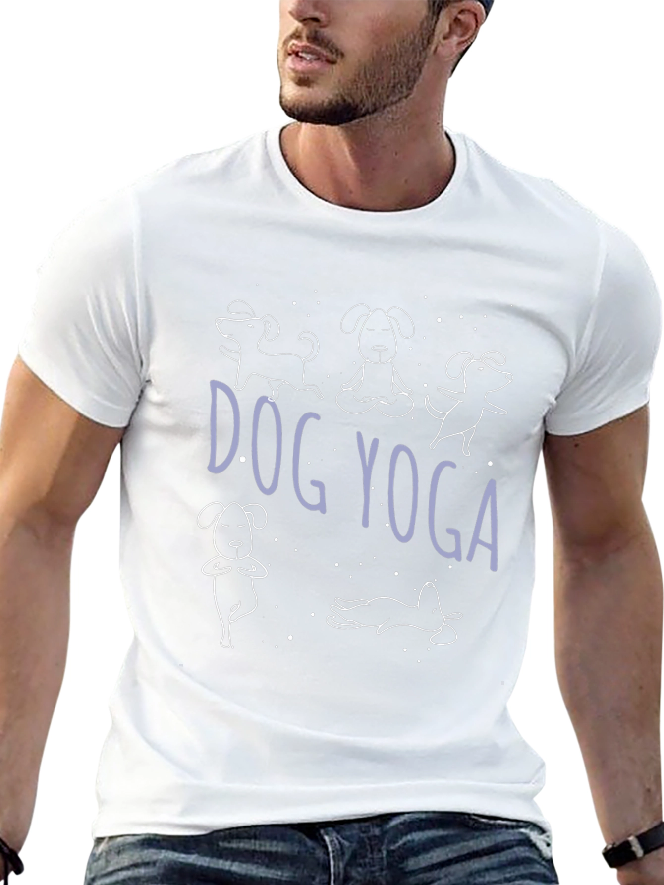 Dog Yoga Graphic Tee - Black Casual T-Shirt
