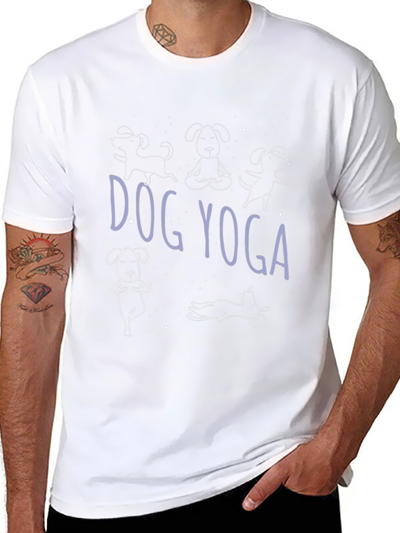 Dog Yoga Graphic Tee - Black Casual T-Shirt