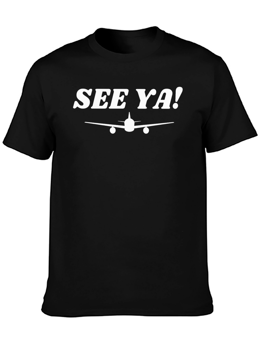 See Ya! Airplane Graphic T-Shirt - Black