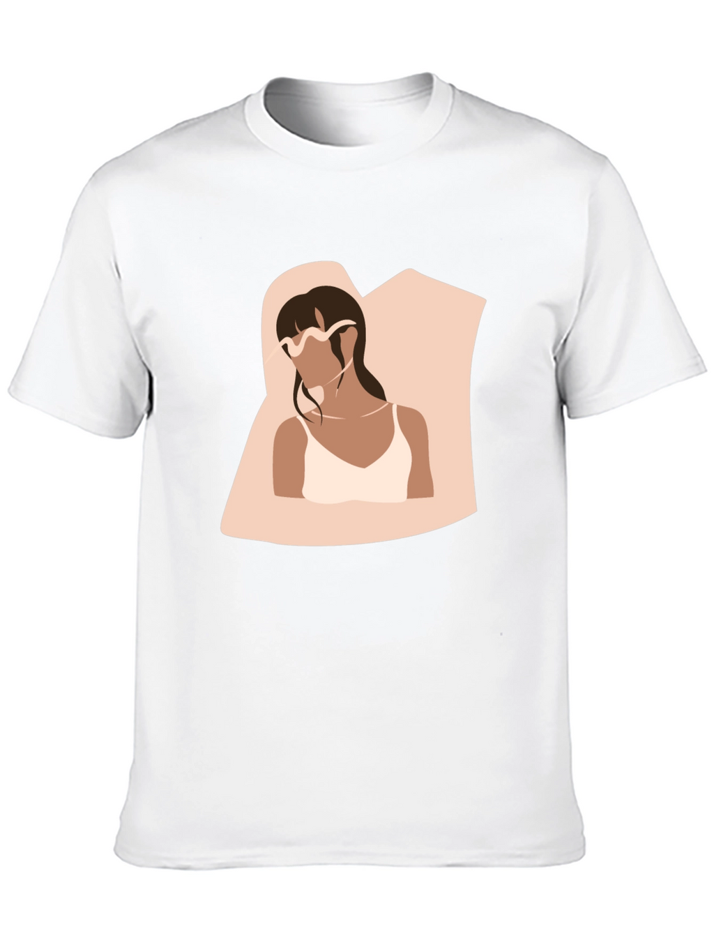 Minimalist Woman Portrait Black T-Shirt