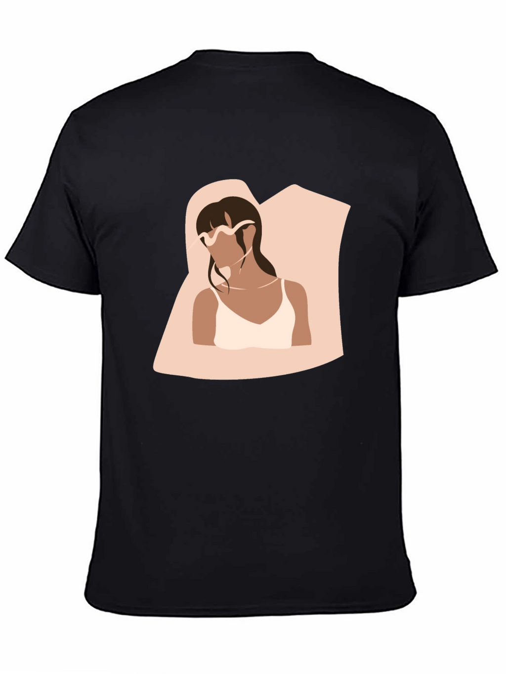 Minimalist Woman Portrait Black T-Shirt