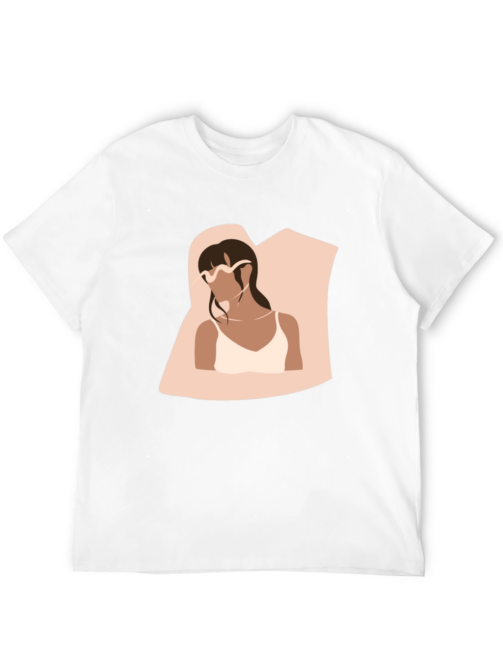 Minimalist Woman Portrait Black T-Shirt