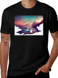 Mountain Vista Graphic Tee - Soft Black Cotton