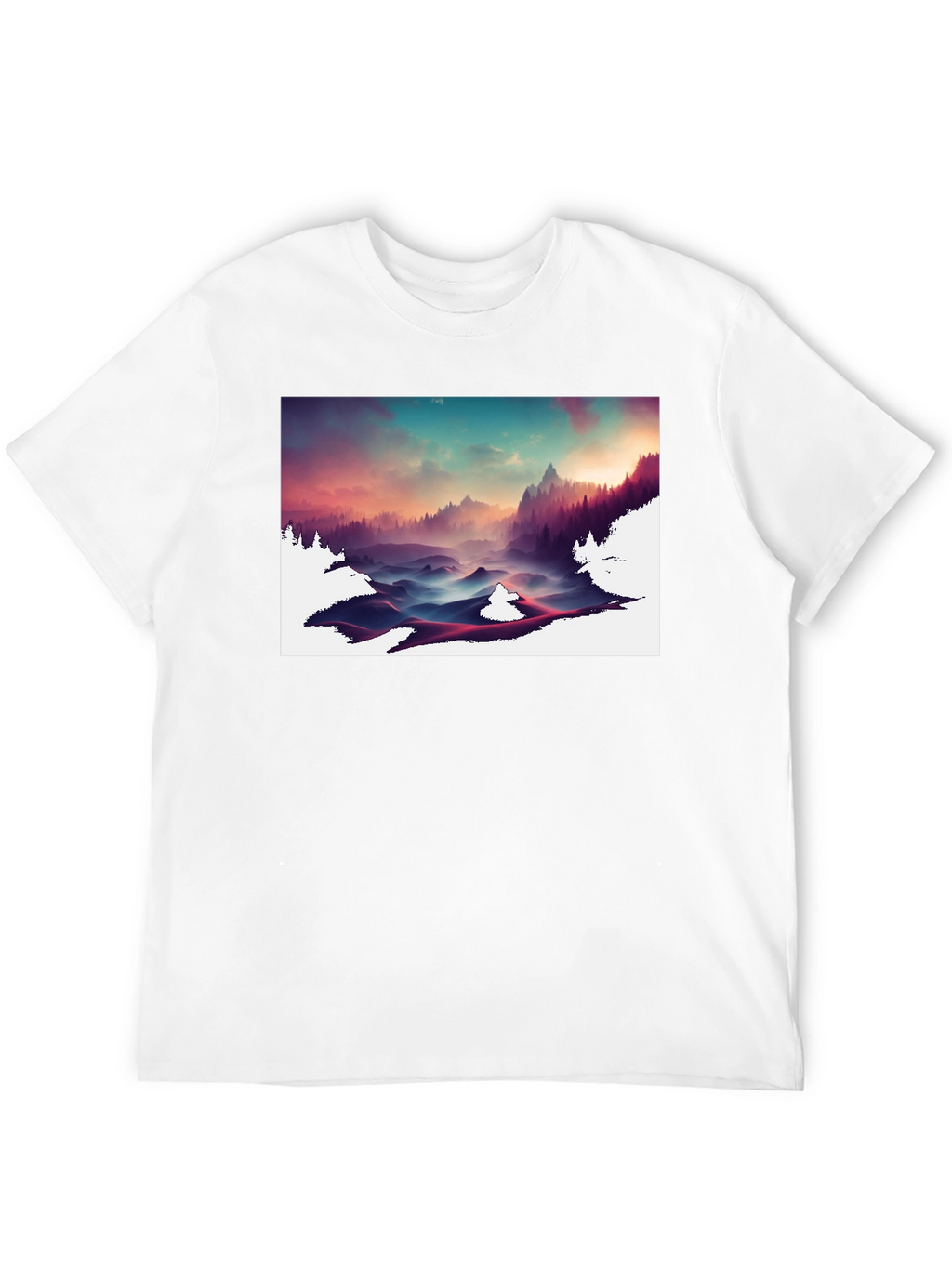 Mountain Vista Graphic Tee - Soft Black Cotton