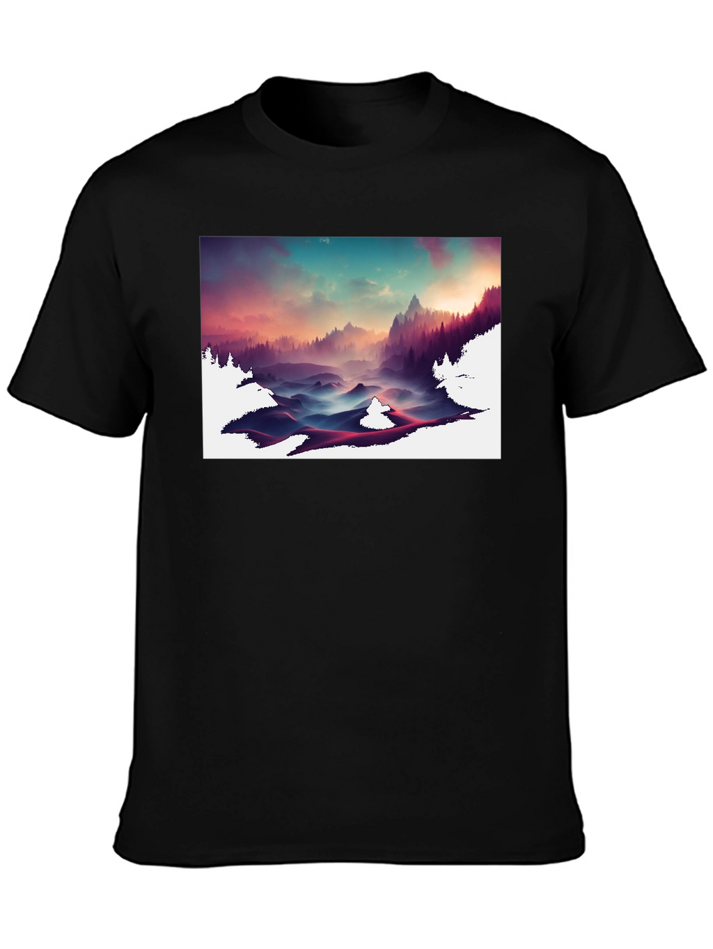 Mountain Vista Graphic Tee - Soft Black Cotton