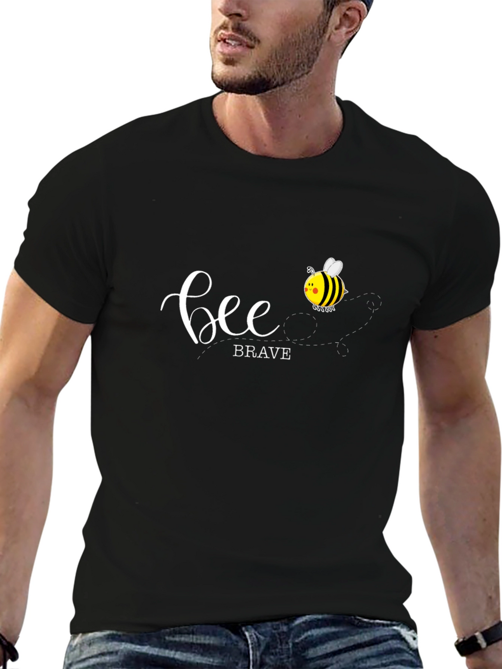 Bee Brave Graphic T-Shirt - Black