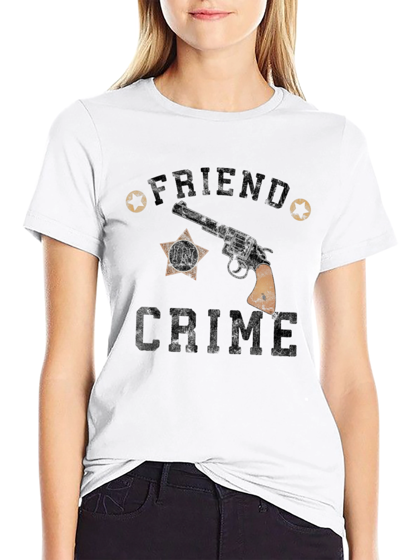 Friend In Crime T-Shirt - Gun Graphic Tee