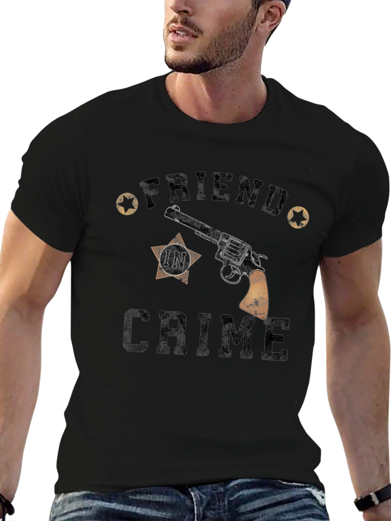 Friend In Crime T-Shirt - Gun Graphic Tee