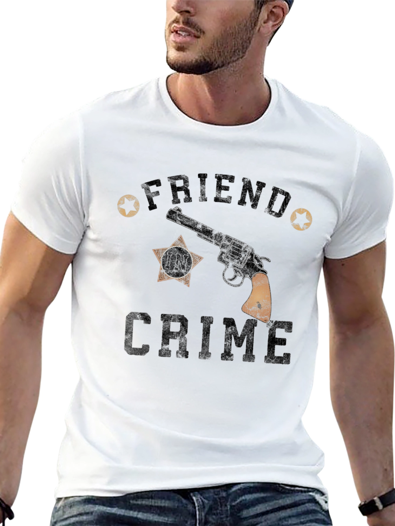 Friend In Crime T-Shirt - Gun Graphic Tee