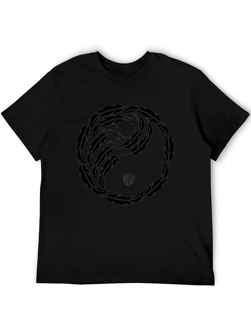 Yin Yang Feather Graphic Tee - Casual Comfort