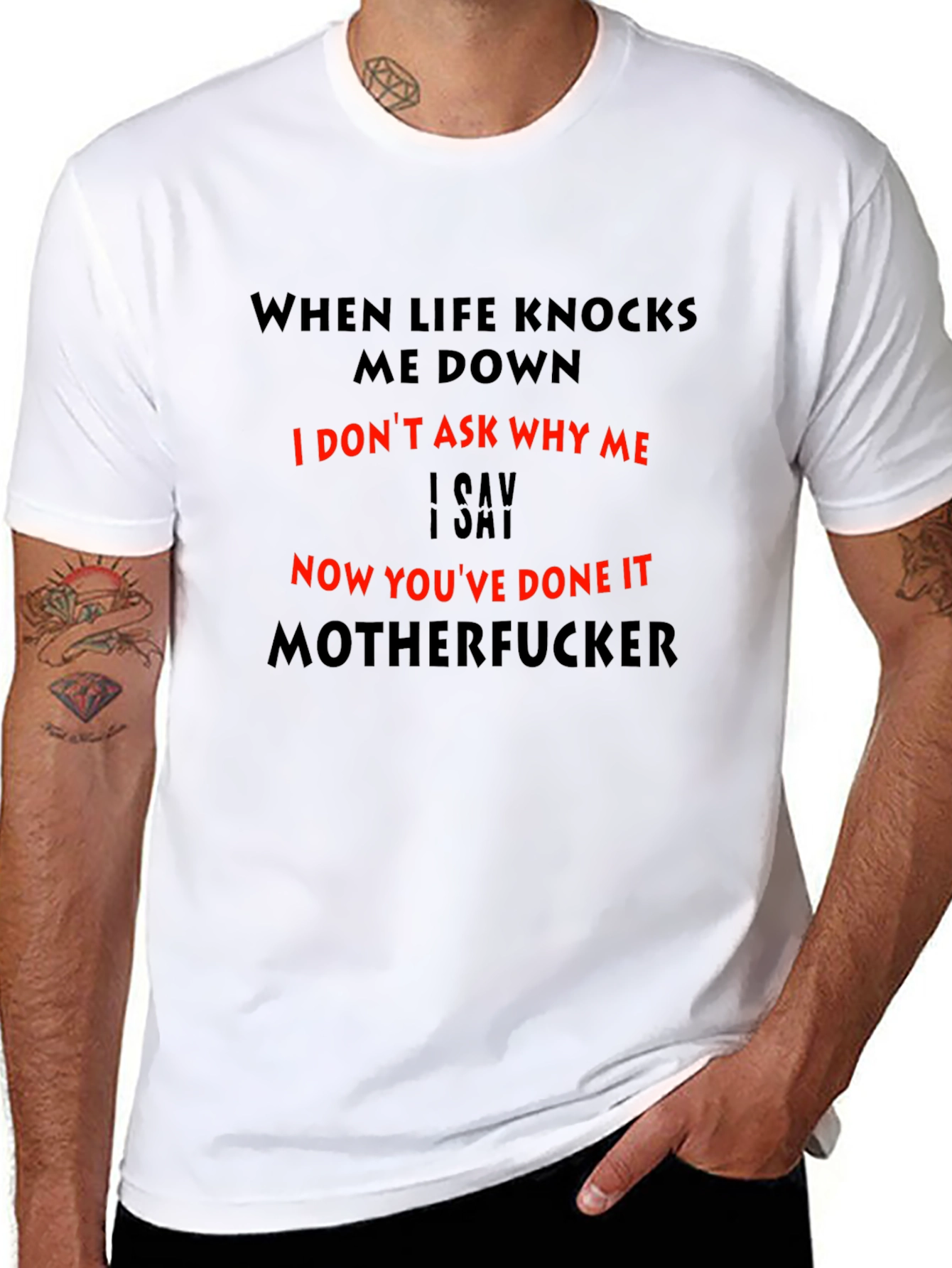 Funny Graphic Tee: When Life Knocks Me Down