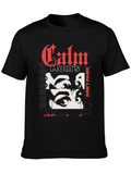 Calm Moms Eyes Graphic Print Black T-Shirt